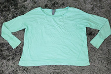 Sweaty Betty Sweatshirt Womens Medium Mint Green Pullover Thumb Hole Gym Flaw