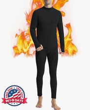 Set De Camisa y Pantalon Termicos Calentadores Para Hombres Invierno Ropa Juego