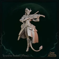 Nyxaria Female Tiefling Demon Bard Rogue Fighter Miniature | D&D DnD