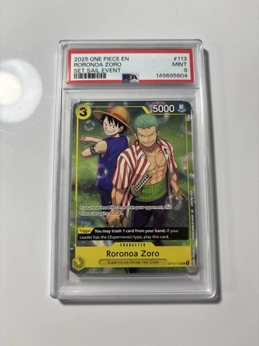 PSA 10 Gem Mint Roronoa Zoro Learn Together Deck Set Sail Event Promo OP10-113