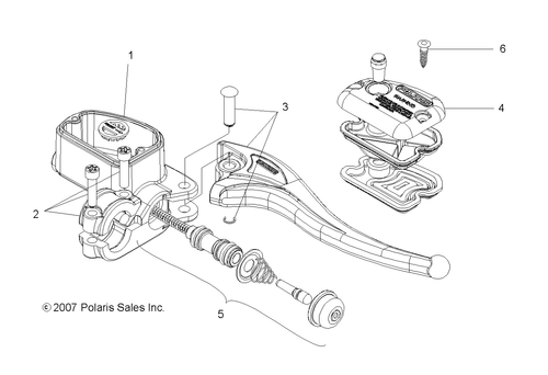 Polaris Master Cylinder Assembly, Right, 11/16, Genuine OEM Part 2010354, Qty 1 - Picture 2 of 2