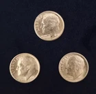 1946 P D S Roosevelt 90% Silver Dime 3-Coin Set Uncirculated first year issue