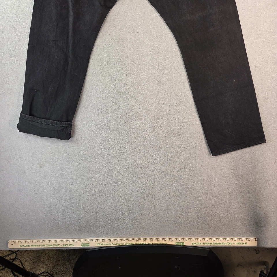 Marks & Spencer Jeans Mens 40x29 Black Selvedge 100% Cotton Straight Leg - Image 4 of 4