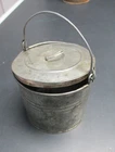 Reproduction Civil War Era Small Tin Pot with Lid Fair Condition