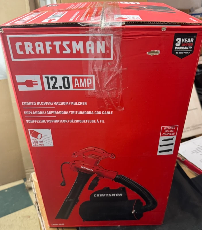 CRAFTSMAN 450-CFM 260-MPH Corded Electric Backpack Leaf Blower