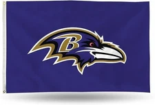Baltimore Ravens Premium 3x5 Feet Flag Banner, Logo Design, Metal Grommets,...