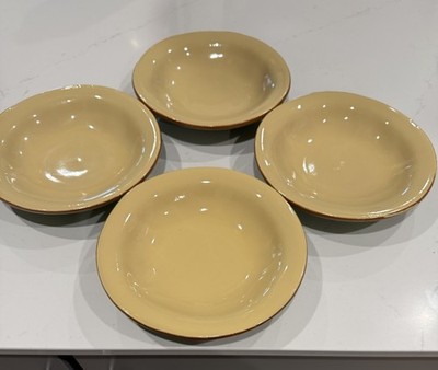 VIETRI ITALY FANTASIA YELLOW PASTA BOWLS SET OF 4 DISCONTINUED -NEVER USED