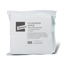 AAwipes Cleanroom Polyester Wipers 12"x12" (Bag of 150 Pcs) Double Knit 100% ...