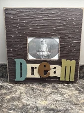“Creative Co-op” Dream 15.5 X 15.5 Wall Frame Holds 5 X 7 Photo Brown MDF Wood