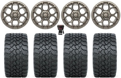 Madjax Evolution 15'' Golf Wheels Bronze 23'' Nomad Tires E-Z-GO & Club Car