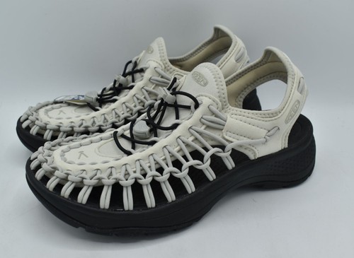 Keen Womens Size 7.5 Uneek Astoria Silver Birch Black Woven Closed Toe Sandals