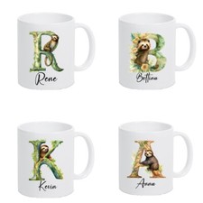 Faultier Tasse mit Wunschnamen Kaffeetasse Geschenkidee Geburtstag Becher