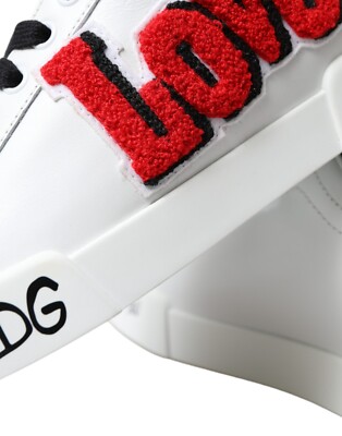 DOLCE & GABBANA Shoes Portofino White Love Patch Classic