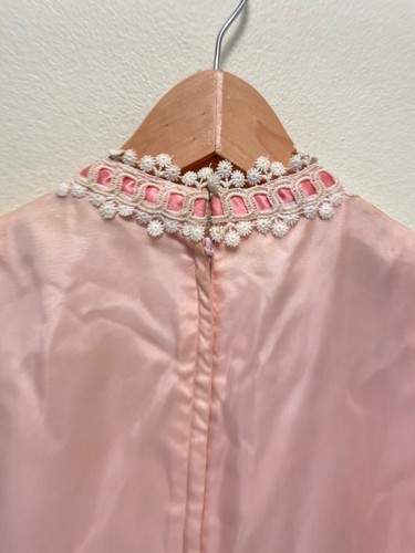 Vintage Handmade Women Dress Medium Pink Pastel Ruffle Lace Fantasy Princess 70s - Picture 6 of 13