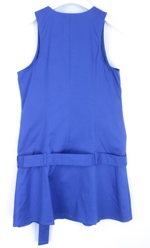COP COPINE Minogue Dress Women's (EU) 42 Round Neck Button Belted Mini Blue - Picture 2 of 7