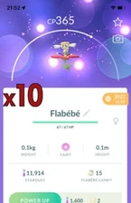 10x Flabebe Red Pokemon Bundle !! Good Chance of Lucky and Good IVs !! Go