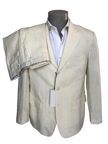 Abito uomo Confitalia in Puro Lino, bianco panna DROP 6, sconto 60%. | eBay