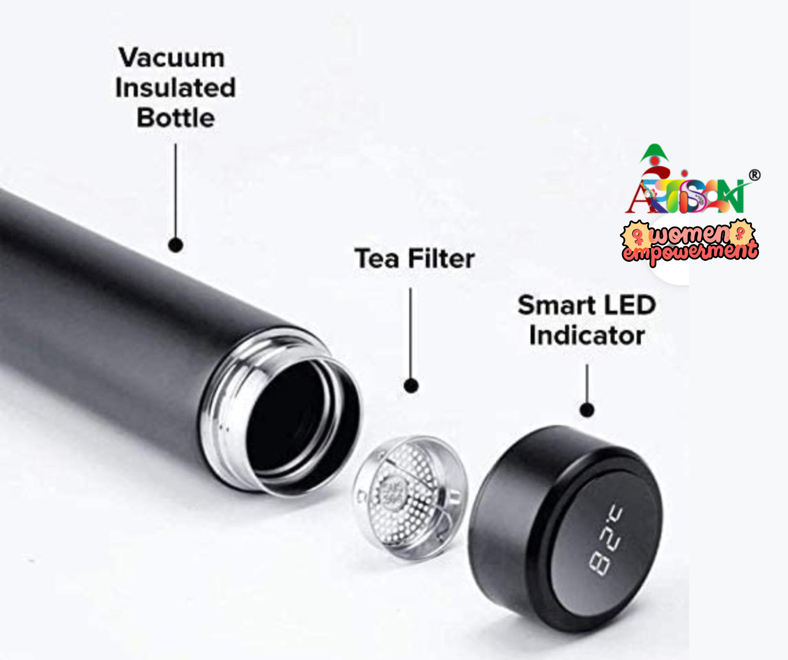 Customize Name & logo 500ML Thermos Intelligent Temperature Vacuum  Water Bottle