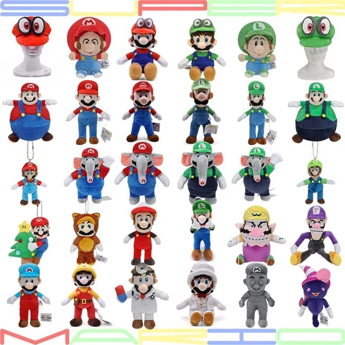 Jeu de dessin animé Super Mario Bros peluches peluche poupée peluche cadeaux de Noël