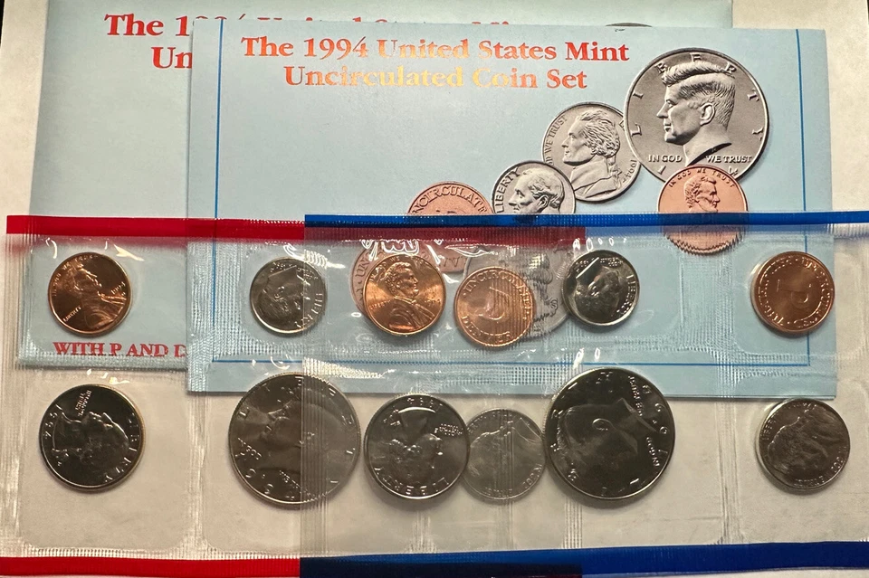 1994 US Mint Uncirculated Coin Set Denver & Philadelphia OGP. 10 Total Coins! - Image 4 of 4