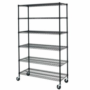 BestOffice WS-886-Black NSF Wire 6 Shelf Shelving Unit - Black