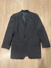 Mens Vintage Charcoal Burberry Suit Jacket 38R