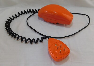 SUPER COOL ORANGE GRILLO TELEPHONE DESIGNED by SAPPER & ZANUSO, COMPLETE, VERY G