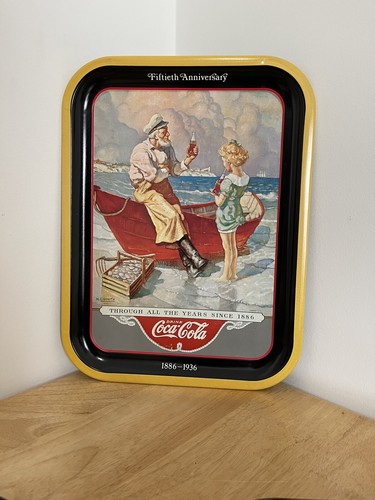 Bandejas vintage de Coca Cola ""1899 Hilda"" ""Sea Captain"" ""The Coca Cola Mill"" Coca-Cola - Imagen 2 de 10