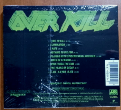 Overkill - The Years of Decay Brazil Special collector´s edition w