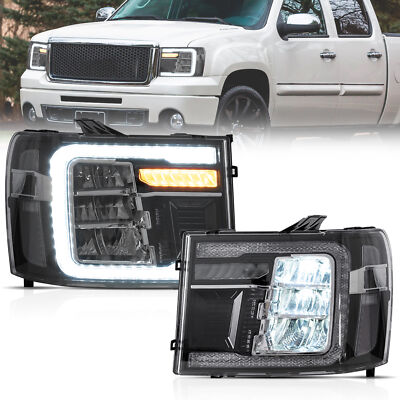 VLAND Full LED Headlights For 2007-2013 GMC Sierra 1500 2500HD 3500HD w/ Dynamic