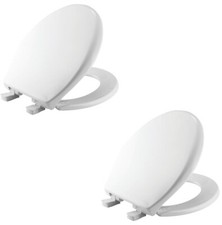 Mayfair 87SLOW000 White Round Slow Close Toilet Seats w EZ Clean Hinges - 2 Pack