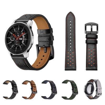 Genuine Leather Watch Strap Band for Samsung Galaxy Watch 3 4 5 6 7 FE 40/44mm