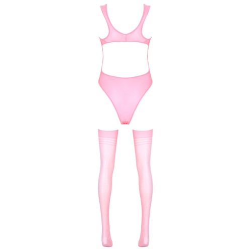 Womens Glossy Cosplay Costume Sleeveless High Cut Leotard Bodysuit with Stocking - Picture 148 of 274