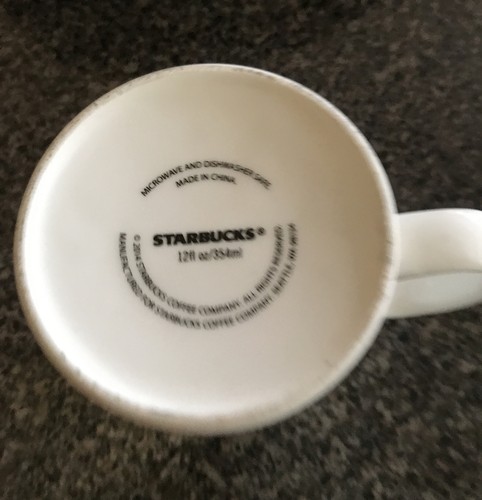STARBUCKS 2014 RED STARBURST FIREWORKS WHITE CERAMIC COFFEE MUG CUP 12 OZ - Picture 6 of 7