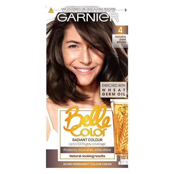 3 x Garnier Belle Color Permanent Colour 4 Natural Dark Brown