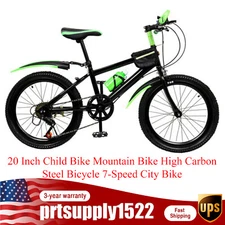 20 Inch Child Bike Mountain Bike High Carbon Steel Bicycle 7-Speed City Bike