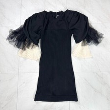 Chanel 09P Cotton Nylon Knit Dress One Piece 36 Black