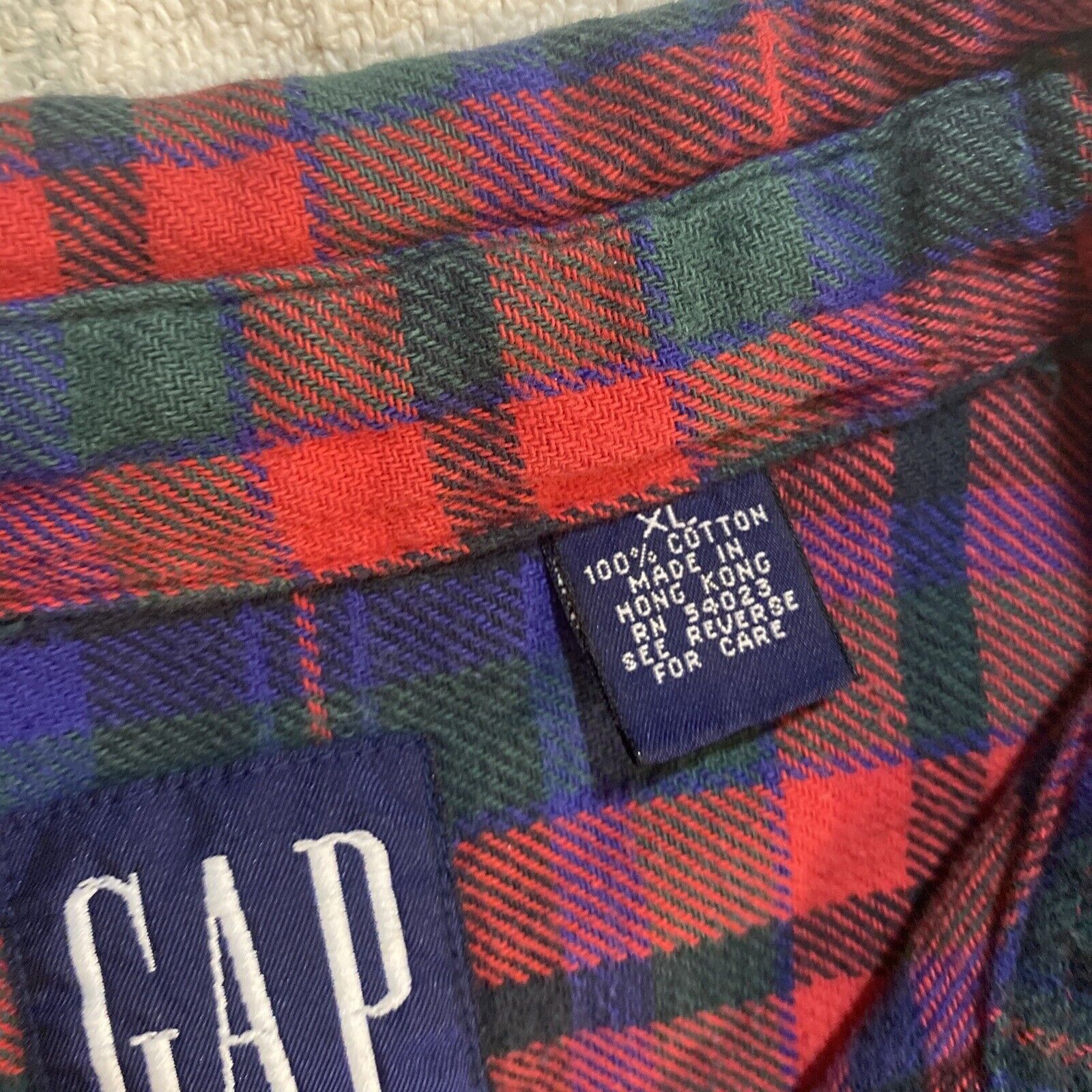 Vintage GAP Mens Heavy Flannel Shirt XL Plaid Loo… - image 4