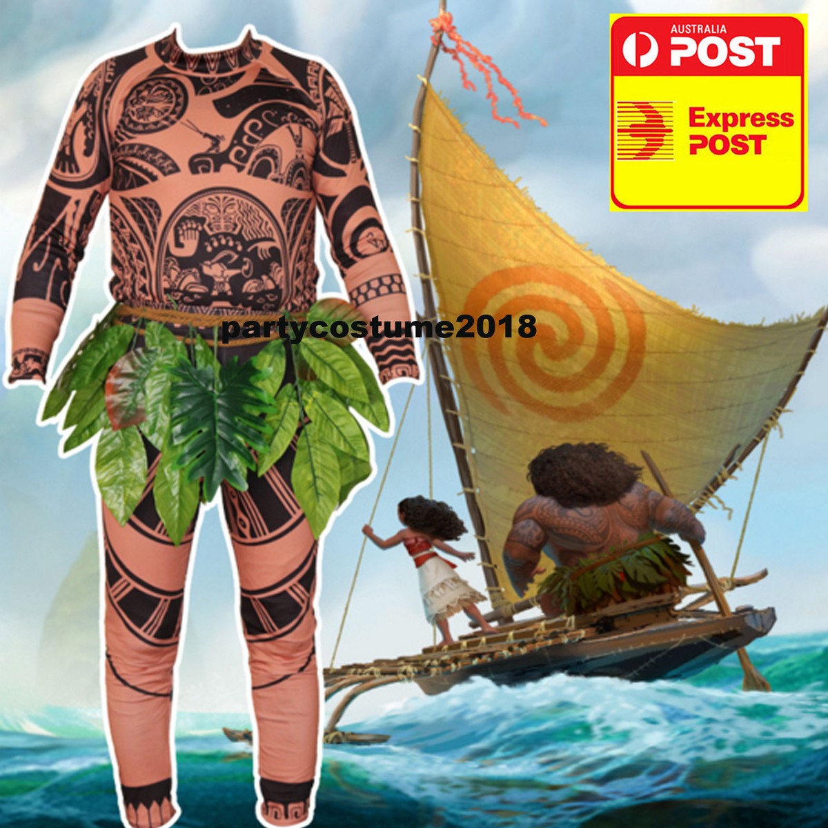 MAUI CHARACTER ADULT COSTUME Accessory M XL XXL PLUS Immediate