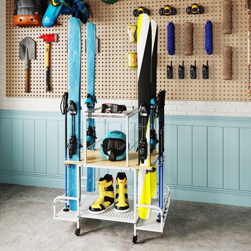 Snowboard Bracket Skis Tool Garage Home Organize Rack 3-Tier Ski Storage Rack - Picture 5 of 10