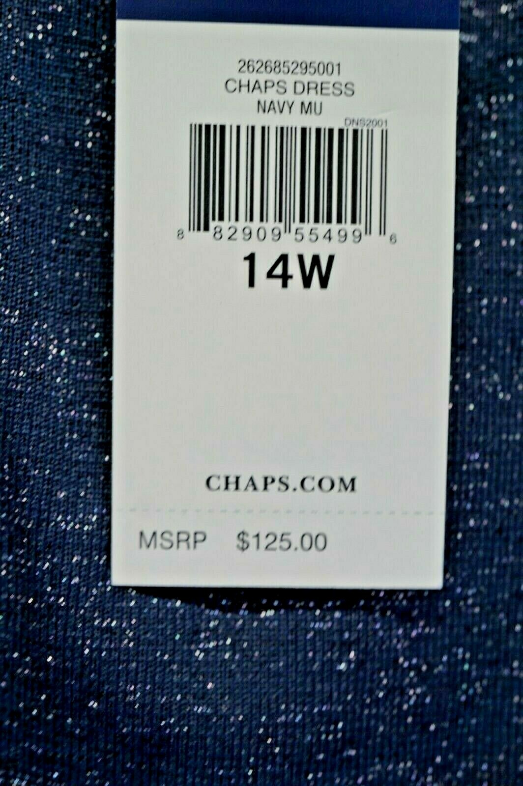 Chaps Navy/ Dark Blue Knit Short Sleeve Dress Rn 41381 Size 14 NWT