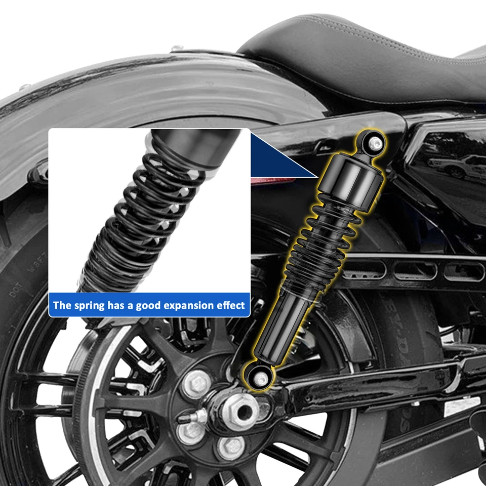 Amortiguadores traseros de precarga de 10,5" 11,75" 13” para Harley Dyna Wide Glide Street Bob FXDB Foto 2 de 4