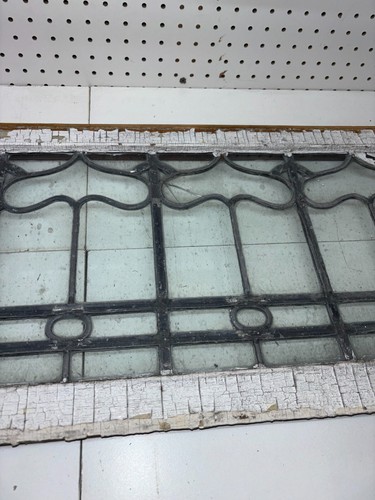 Leaded Glass Windows Antique Transom set Oak American Arts & Crafts (3 pcs) - Picture 14 of 16