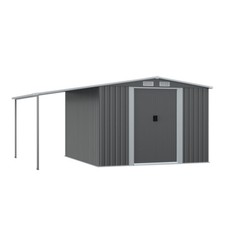 Metal Garden Shed 8 X 8ft Garden Storage House w/ Large Open Shed Cabin Sheds UK