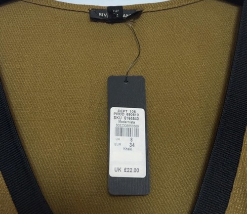 BNWT River Island Khaki Green Sleeveless Top Size 8 - Picture 3 of 4