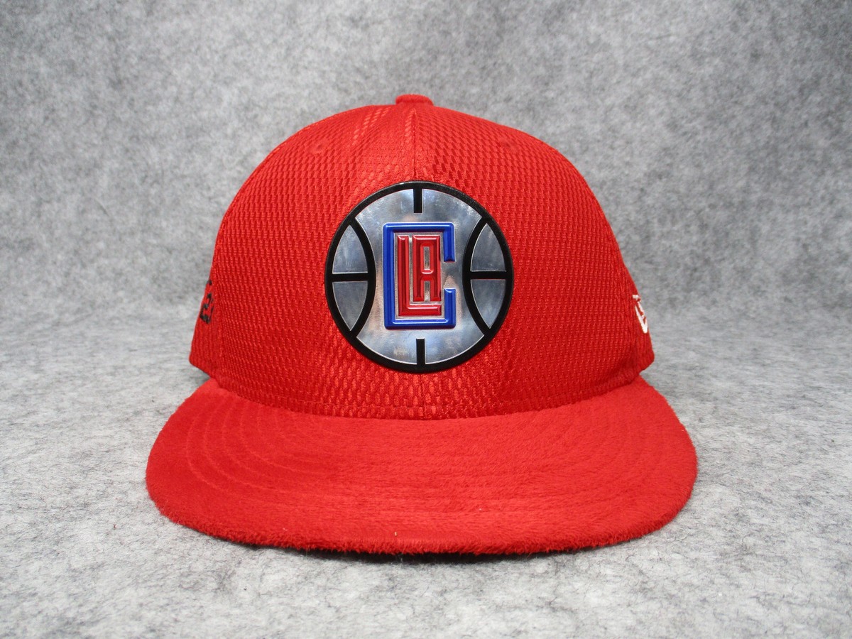 Los Angeles Clippers Hat Cap Fitted Mens Red White New Era LA Basketball  Suede