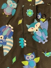 SCRUB TOP SIZES M, L NIGHT GARDEN CRITTERS NWT NURSE MEDICAL VET TECH CNA DENTAL