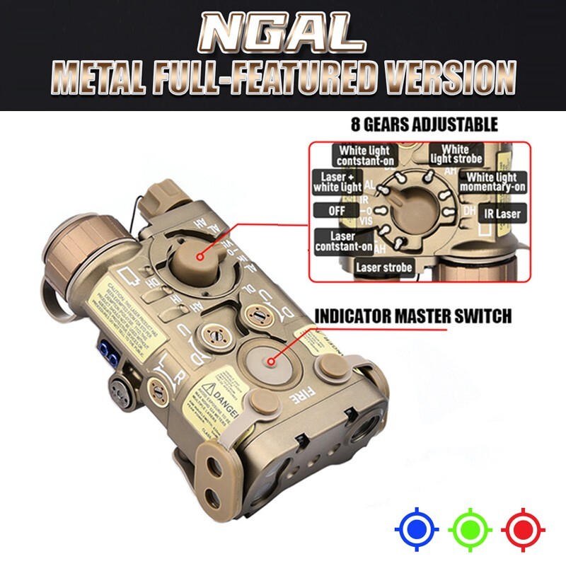 WADSN L3-NGAL Metal Red Green Dot Laser Sight IR White Light