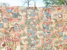 Quilt Topper Only 73" x 65" Hand Stitched From Heavy Upholstery / Drapery Fabric