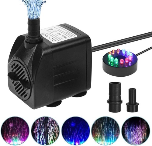 LED Teichpumpe Springbrunnen Wasserspielpumpe Elektrisch Beleuchtung Teiche Pump - Bild 16 von 21